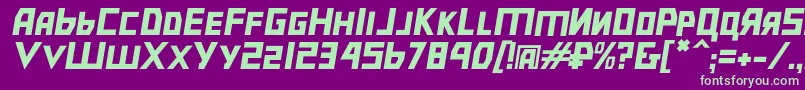 Bolshevikobl Font – Green Fonts on Purple Background