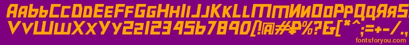 Bolshevikobl Font – Orange Fonts on Purple Background