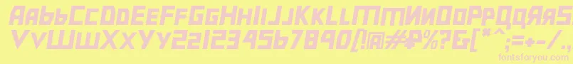 Bolshevikobl Font – Pink Fonts on Yellow Background