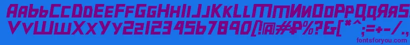Bolshevikobl Font – Purple Fonts on Blue Background