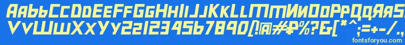 Bolshevikobl Font – Yellow Fonts on Blue Background