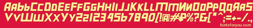 Bolshevikobl Font – Yellow Fonts on Red Background