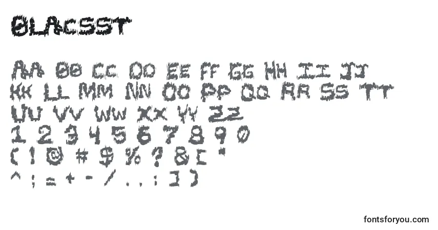 Schriftart Blacsst – Alphabet, Zahlen, spezielle Symbole