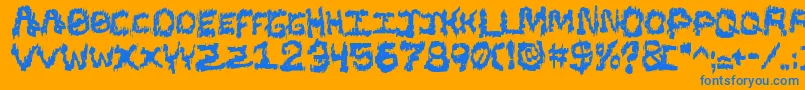 Blacsst Font – Blue Fonts on Orange Background