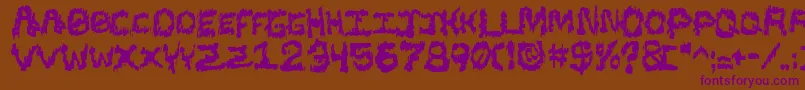 Blacsst Font – Purple Fonts on Brown Background