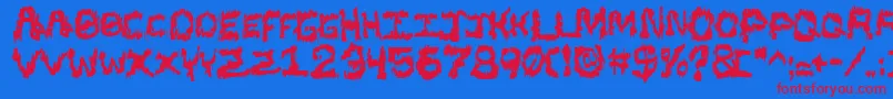 Blacsst Font – Red Fonts on Blue Background
