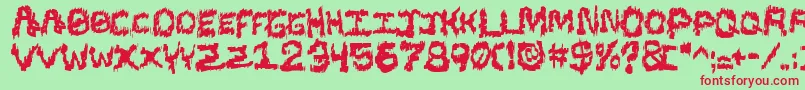 フォントBlacsst – 赤い文字の緑の背景