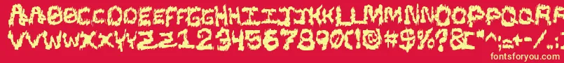 Blacsst Font – Yellow Fonts on Red Background