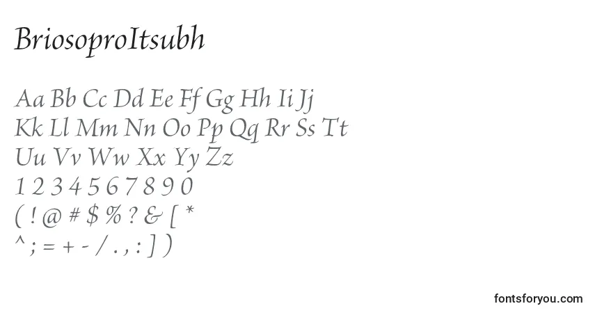 Шрифт BriosoproItsubh – алфавит, цифры, специальные символы