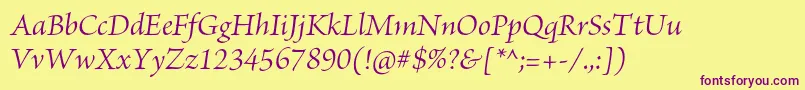 BriosoproItsubh Font – Purple Fonts on Yellow Background