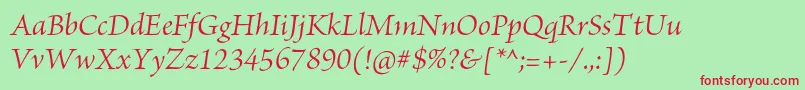 BriosoproItsubh Font – Red Fonts on Green Background
