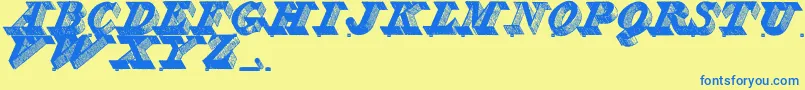 EngravierInitials Font – Blue Fonts on Yellow Background