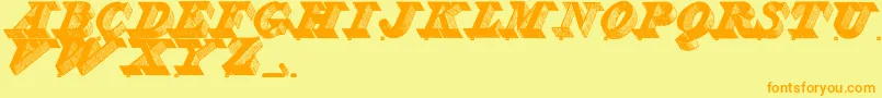 EngravierInitials Font – Orange Fonts on Yellow Background