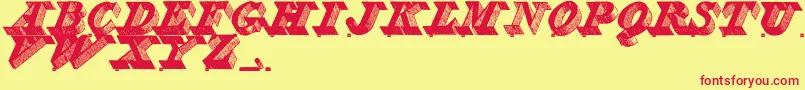 EngravierInitials Font – Red Fonts on Yellow Background