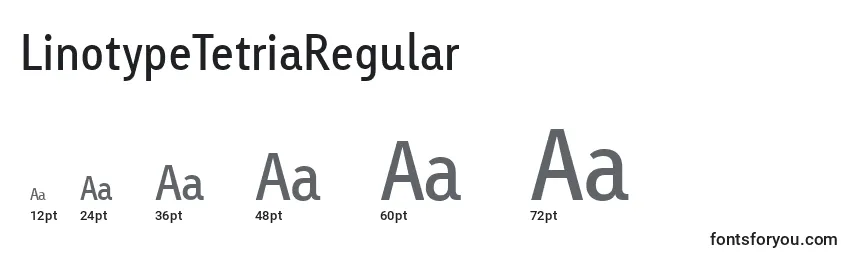 Размеры шрифта LinotypeTetriaRegular