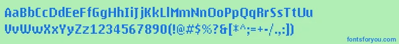 MyPhoneN1280 Font – Blue Fonts on Green Background