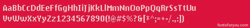 MyPhoneN1280-fontti – vaaleanpunaiset fontit punaisella taustalla
