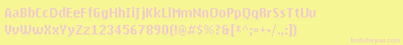 MyPhoneN1280 Font – Pink Fonts on Yellow Background