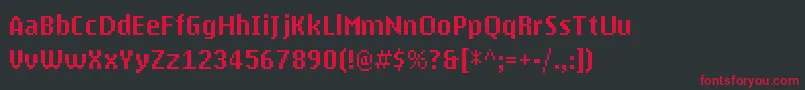 MyPhoneN1280 Font – Red Fonts on Black Background