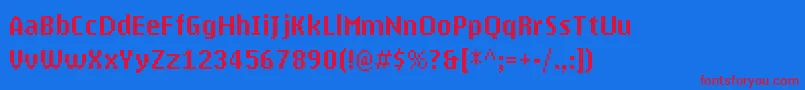 MyPhoneN1280 Font – Red Fonts on Blue Background