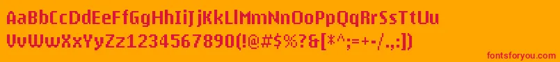 フォントMyPhoneN1280 – オレンジの背景に赤い文字