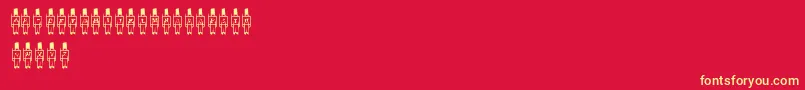 Fonte ToySoldier – fontes amarelas em um fundo vermelho
