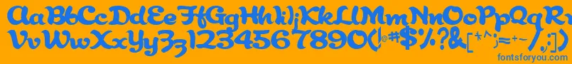 Abracadabra91Regular Font – Blue Fonts on Orange Background