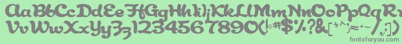 フォントAbracadabra91Regular – 緑の背景に灰色の文字