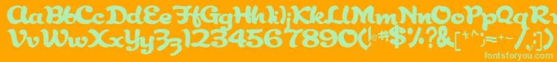 Abracadabra91Regular-Schriftart – Grüne Schriften auf orangefarbenem Hintergrund