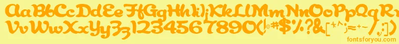 Abracadabra91Regular Font – Orange Fonts on Yellow Background