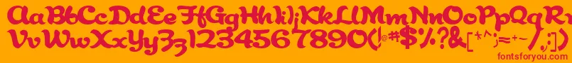 Abracadabra91Regular Font – Red Fonts on Orange Background