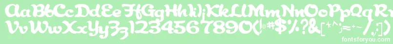 Abracadabra91Regular Font – White Fonts on Green Background