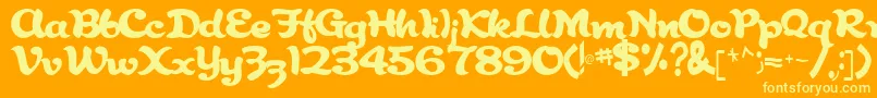 Abracadabra91Regular Font – Yellow Fonts on Orange Background