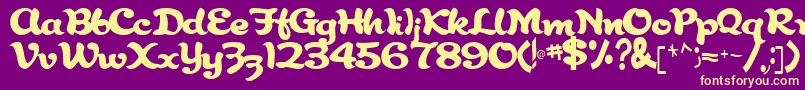 Abracadabra91Regular Font – Yellow Fonts on Purple Background