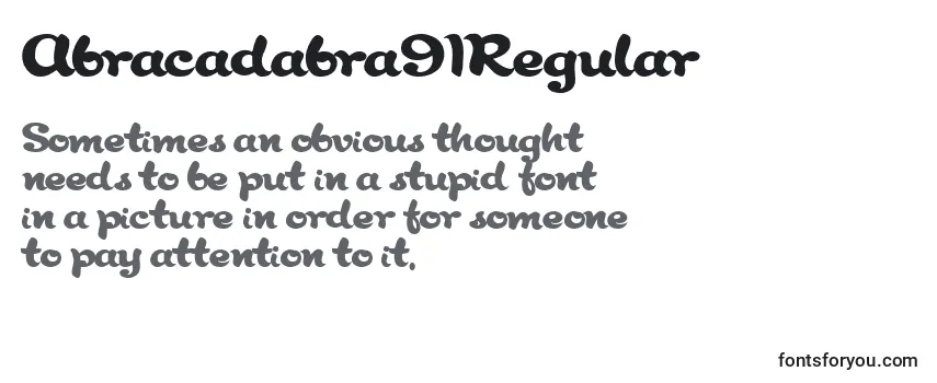 Przegląd czcionki Abracadabra91Regular