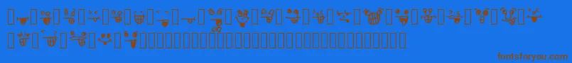 CrazySmile Font – Brown Fonts on Blue Background