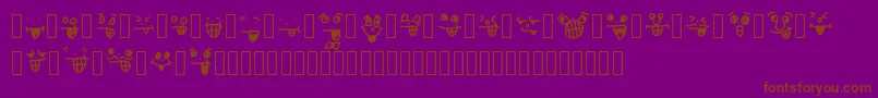 フォントCrazySmile – 紫色の背景に茶色のフォント