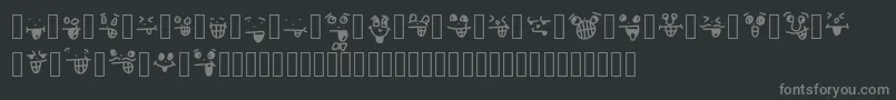 CrazySmile-fontti – harmaat kirjasimet mustalla taustalla