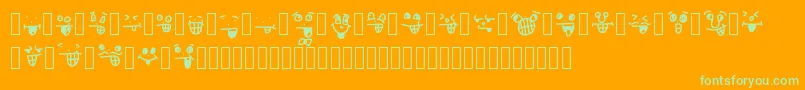 Czcionka CrazySmile – zielone czcionki na pomarańczowym tle