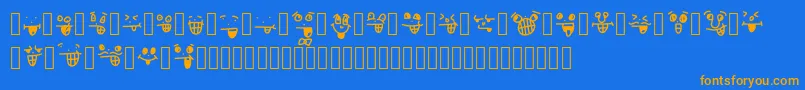 Fonte CrazySmile – fontes laranjas em um fundo azul