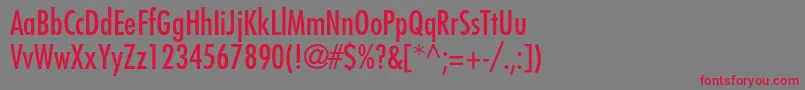 FuturastdCondensed Font – Red Fonts on Gray Background