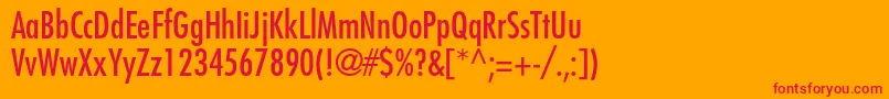 フォントFuturastdCondensed – オレンジの背景に赤い文字