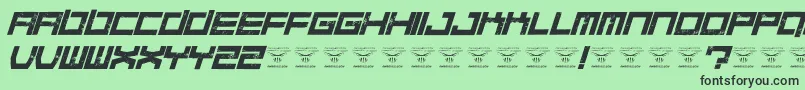 QuaaludesItalic Font – Black Fonts on Green Background