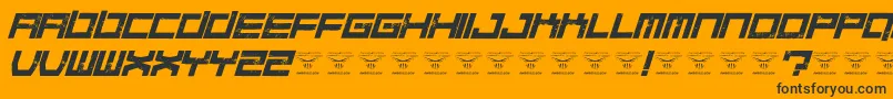 フォントQuaaludesItalic – 黒い文字のオレンジの背景