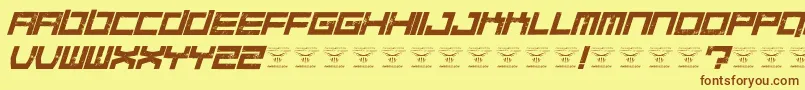 QuaaludesItalic Font – Brown Fonts on Yellow Background
