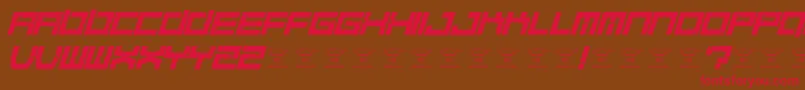 Weitere Informationen zur QuaaludesItalic-Schriftart QuaaludesItalic-Schriftart – Rote Schriften auf braunem Hintergrund