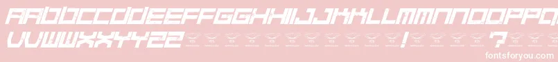 フォントQuaaludesItalic – ピンクの背景に白い文字