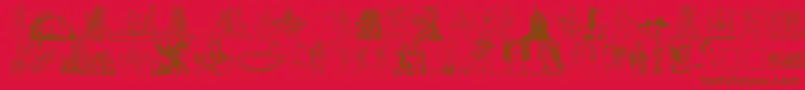 フォント001MedievalDaze – 赤い背景に茶色の文字