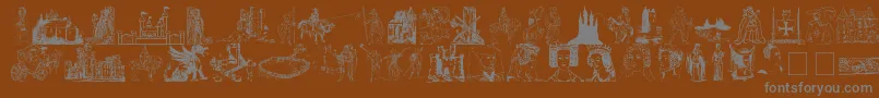 Weitere Informationen zur 001MedievalDaze-Schriftart 001MedievalDaze-Schriftart – Graue Schriften auf braunem Hintergrund