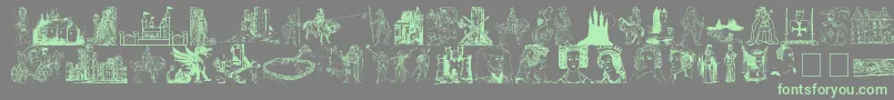 001MedievalDaze Font – Green Fonts on Gray Background